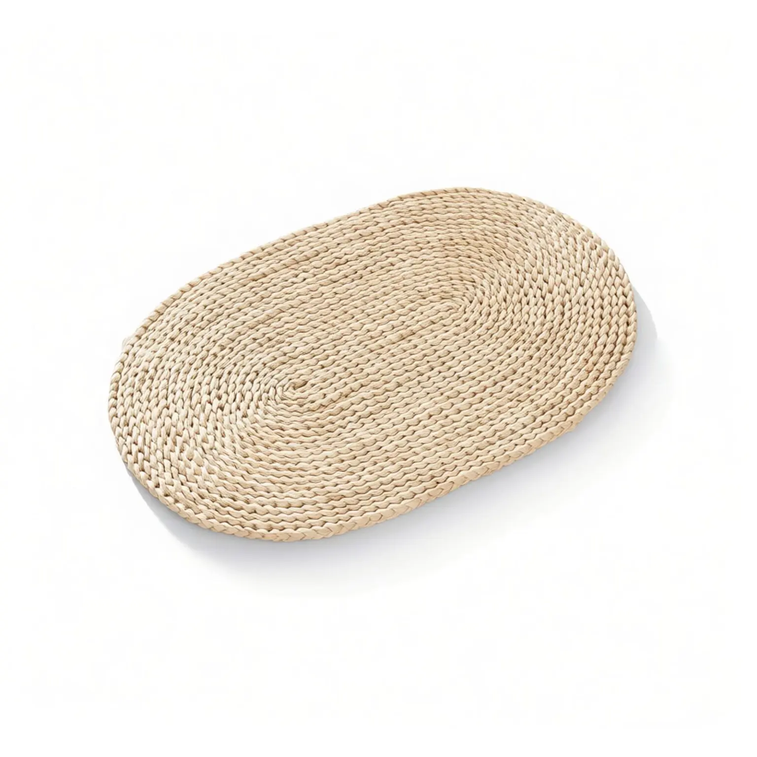 Oval Light Beige Handwoven Seagrass Placemat - WovenNatural